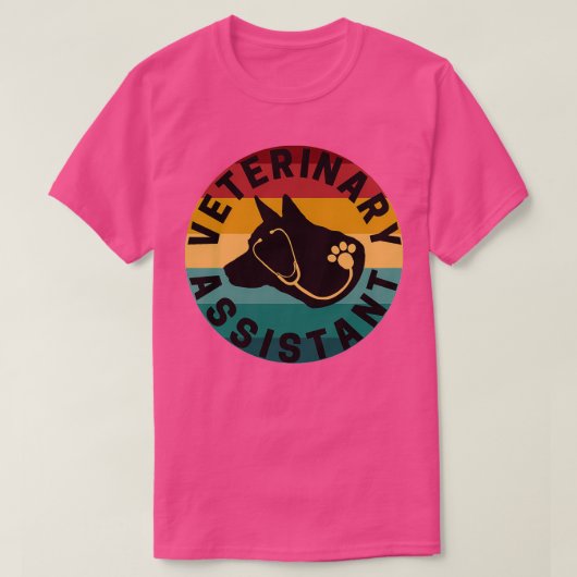 Veterinary Assistant retro sunset T-shirt (Design voorkant)