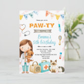 Veterinary birthday theme party invitation (Debout devant)