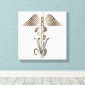 Veterinary Caduceus Canvas Afdruk (Insitu (Houten vloer))