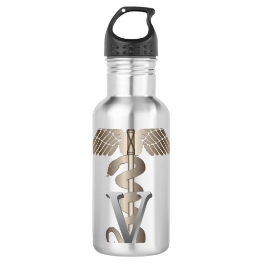 Veterinary Caduceus Waterfles (Voorkant)