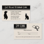 Veterinary Clinic Appointment Area on back Afsprakenkaartje (Voorkant / Achterkant)