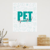 Veterinary Clinic Modern Blue Promotion Poster (Keuken)