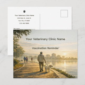 Veterinary Clinic Vaccination Reminder Postcard Briefkaart