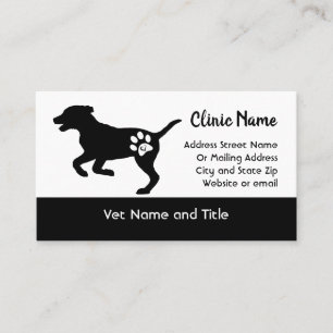 Veterinary Clinic Visitekaartje Dog Silhouette