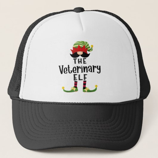 Veterinary Elf Group Kerstmis Funny Pajama Trucker Pet (Voorkant)