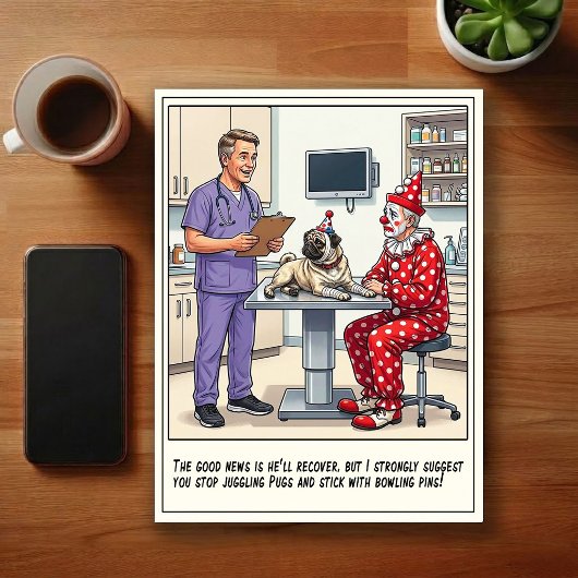 Veterinary ER Adventures Cartoon Briefkaart