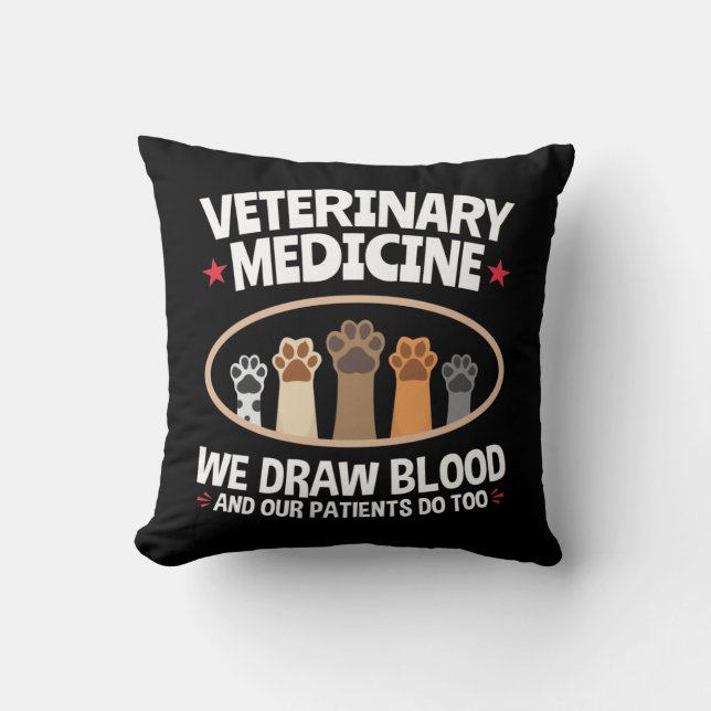 Veterinary Medicine we trekken bloed Funny Vet Tec Kussen (Voorkant)