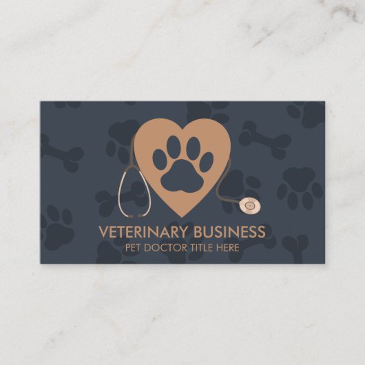 Veterinary Paw Pet Doctor Visitekaartje (Voorkant)
