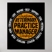 Veterinary Practice Manager Funny Vet Tech Week Poster (Voorkant)