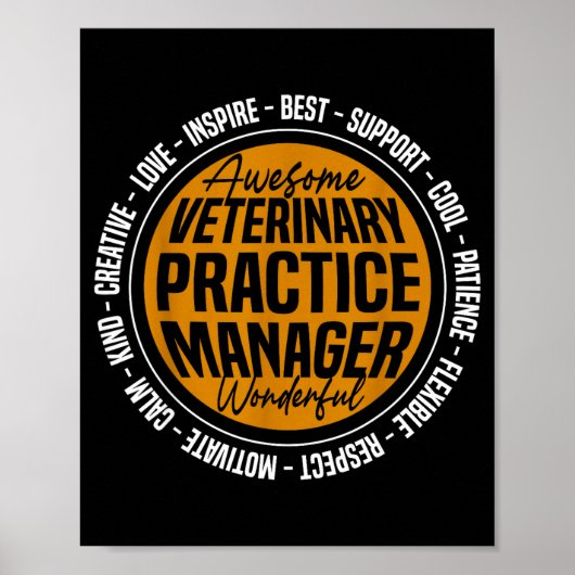 Veterinary Practice Manager Funny Vet Tech Week Poster (Voorkant)