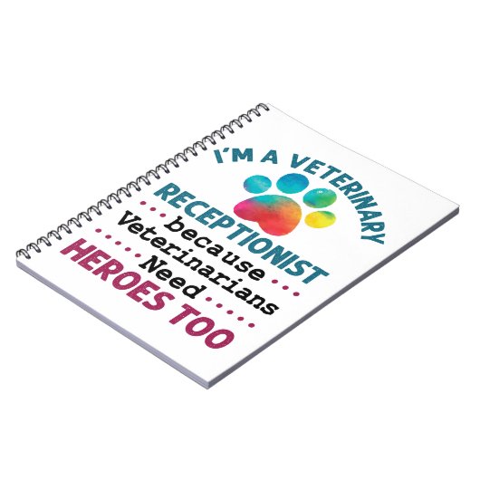 Veterinary Receptionist Cute Appreciation Paw Notitieboek (Linkerzijde)