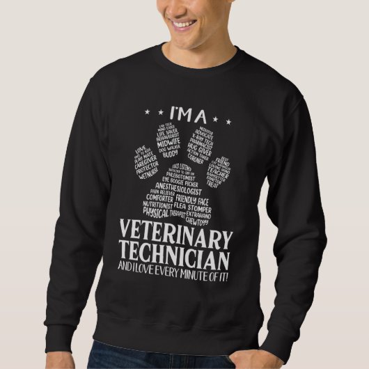 Veterinary Technician Paw Print   Vet Costume Trui (Voorkant)