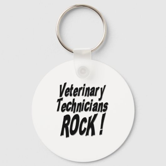 Veterinary Technicians Rock! Button Sleutelhanger (Voorkant)