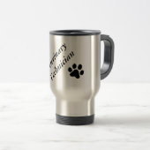 Veterinary Techniciens-Black Paw Print and Heart Reisbeker (Voorkant rechts)