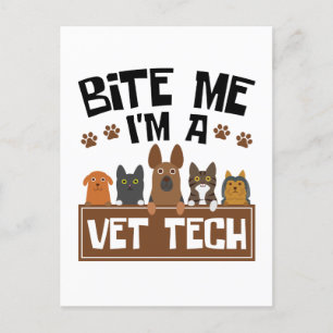 Veterinary Technicier Bite me Ik ben een Vet Tech Briefkaart