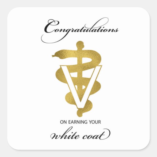 Veterinary White Coat Ceremony Vierkante Sticker (Voorkant)