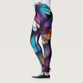 Veters Floral Rainbow Alcohol Ink Leggings (Links)
