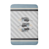 Veters in Cream, Grey en Blue Badmat (Voorkant Verticaal)