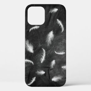 Veters op zwart leder iPhone 12 hoesje
