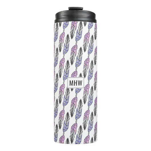 Veters Pattern aangepaste monogram tumbler Thermosbeker (Voorkant)