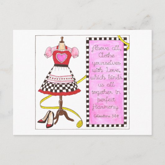 Vêtez-vous en amour Carte postale Inspirative (Devant)