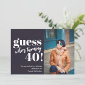 Vetfoto 40e verjaardag kaart (Staand voorkant)