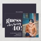 Vetfoto 40e verjaardag kaart (Voorkant / Achterkant)