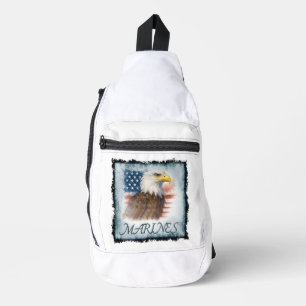 VetGearHQ.com Marine Corps Veteraan Logo Embleem Sling Bag
