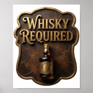 Vetgedrukt Goud WHISKY VERPLICHT Afdruk Poster