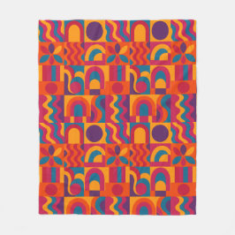 Vetgedrukte Abstracte deken – levendig retro desig