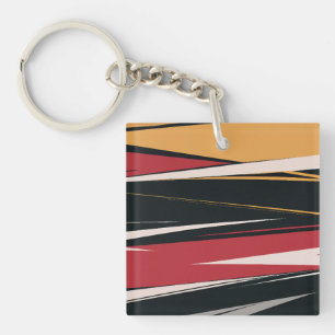 Vetgedrukte Abstracte geometrische kunst Sleutelhanger