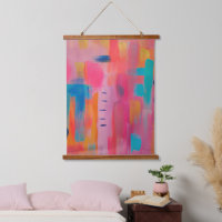 Vetgedrukte Abstracte kunst in Pinks en Blues