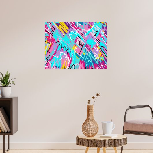 Vetgedrukte Abstracte kunst Poster (Woonkamer 3)