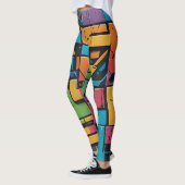 Vetgedrukte Abstracte oproerafdruk Leggings (Links)