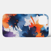 Vetgedrukte Abstracte Waterverf Splash iPhone Case (Achterkant (horizontaal))