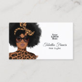 Vetgedrukte Afrocentrische Hair Salon Branding Visitekaartje (Voorkant)