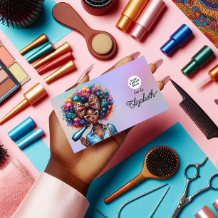 Vetgedrukte Afrocentrische Zwarte Vrouw Hair Salon Visitekaartje