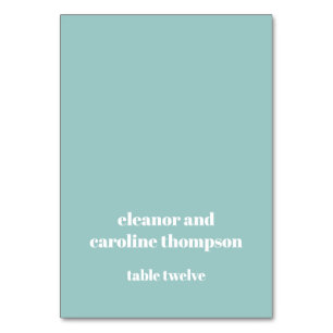 Vetgedrukte Aqua Blue Retro Custom Wedding Place C Kaart
