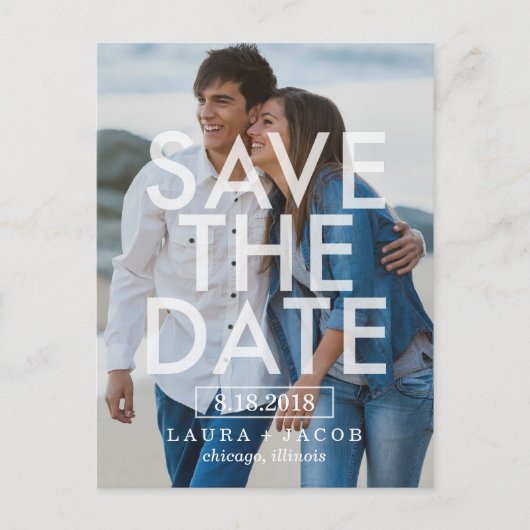 Vetgedrukte bedekking Save the date Briefkaart (Voorkant)