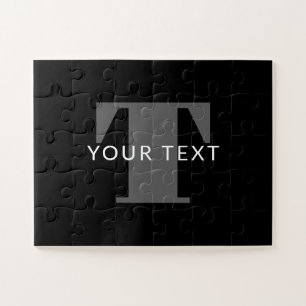 Vetgedrukte bewerkbare tekst Zwart Wit & Grijs Legpuzzel