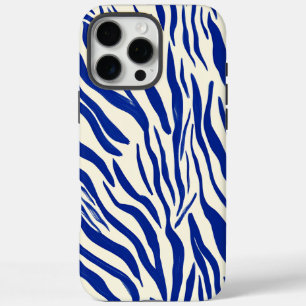 Vetgedrukte blauwe zebraprint: modern minimalistis iPhone 16 pro max hoesje