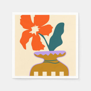 Vetgedrukte bloemen in een gepatenteerde vaas servet