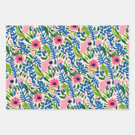 Vetgedrukte Bloemen Vierkante Boog Patroon Maximal Inpakpapier Vel