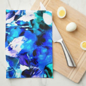 Vetgedrukte blues theedoek (Quarter Fold)