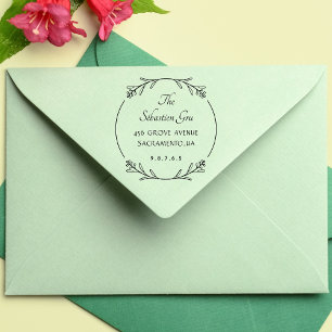 Vetgedrukte botanische krans zelfinktende stempel