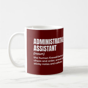 Vetgedrukte definitie van administratief assistent koffiemok
