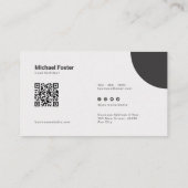 Vetgedrukte eenvoud zwart-wit scanbare QR-code Visitekaartje (Achterkant)