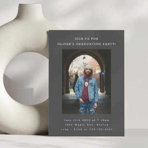 Vetgedrukte Eenvoudige Zwarte Moderne Foto Afstude Kaart