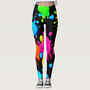 Vetgedrukte en heldere verfspatten leggings
