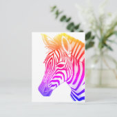 Vetgedrukte en kleurrijke zebra tekening briefkaart (Staand voorkant)